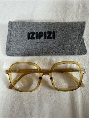 Izipizi Women’s Office 1.5 Green-Yellow Transparent Square Glasses